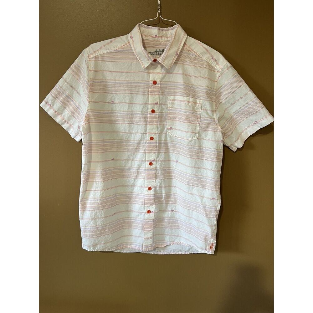 REEL LIFE Shirt Men’s Size L Short Sleeve Fishing Button Up